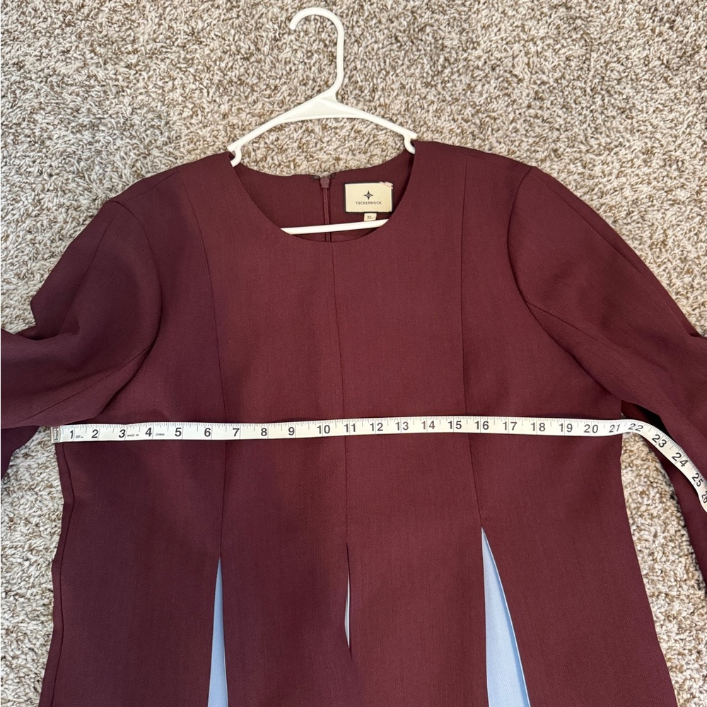 Tuckernuck Burgundy and Blue Women's Dress - Picture 4 of 5